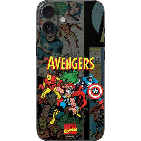 Marvel Classic Comics Avengers Assemble iPhone 16 Plus Skin